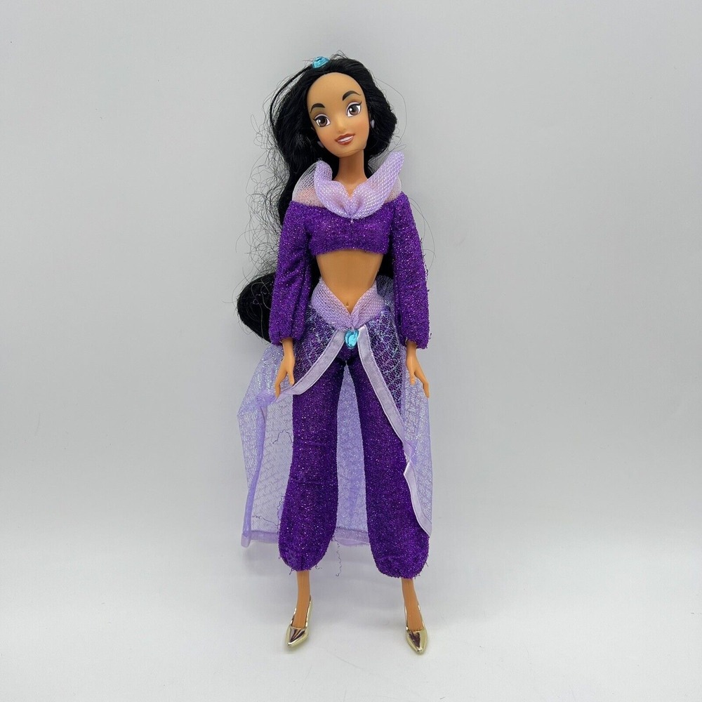 Disney Aladdin Princess Jasmine Doll W Clothing & Shoes Purple Dress‎ Toy